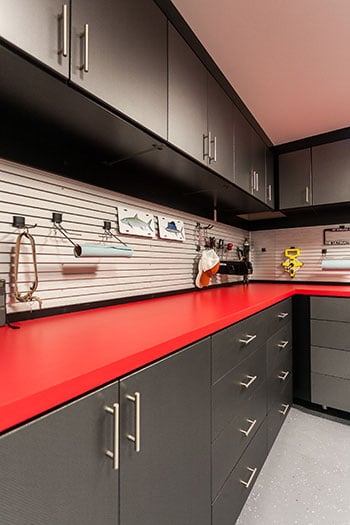 organized garage storage in black