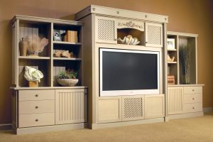 entertainment center with built in speakers