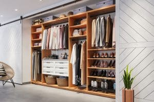 Farmhouse style reach in closet