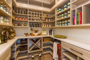 Light wood pantry with counter top