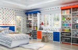 Kids room with wall unit